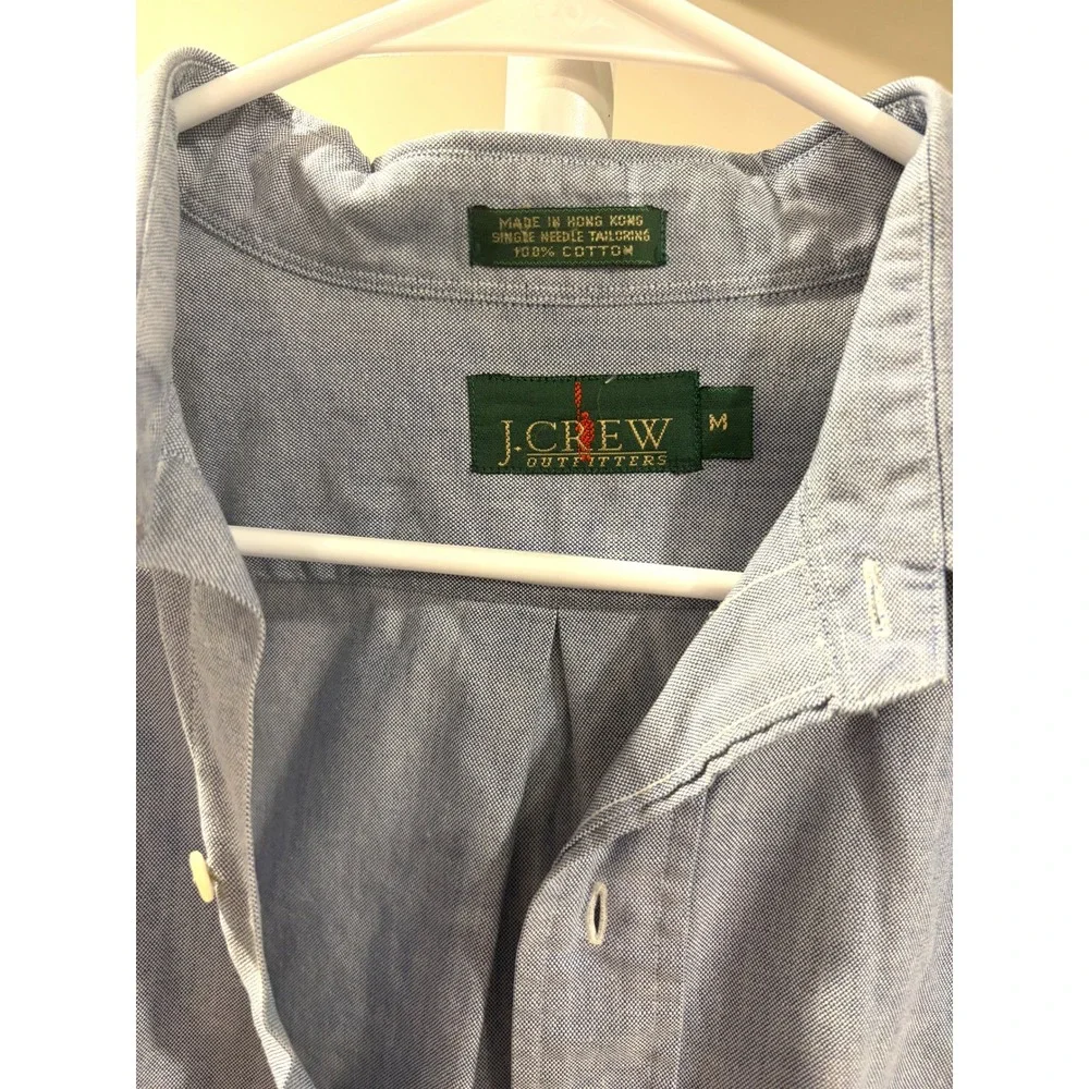 Vintage 90s J Crew Outfitters Oarsman Green Tag Oxford Shirt Medium Hong Kong